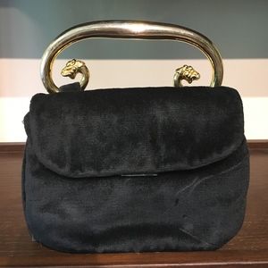 Vintage Black Cloth Clutch